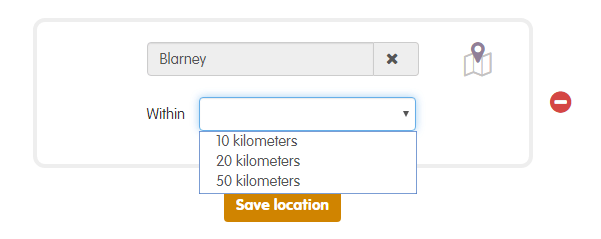 Distance from place you want to live